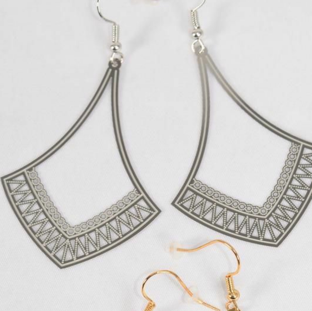 Silver Filigree Stainless Steel Earrings